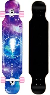 Skateboards Longboards Cruiser 46 Inch Long Boards For Adults Teens Beginners 8 Ply Maple Deck Complete Skate Board For Cruising, Carving And Dancing -T-tools/bags Gift
