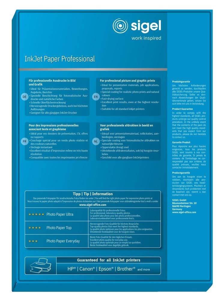 SIGEL IP286 Carta InkJet patinata opaca A4 160 g 100 fg