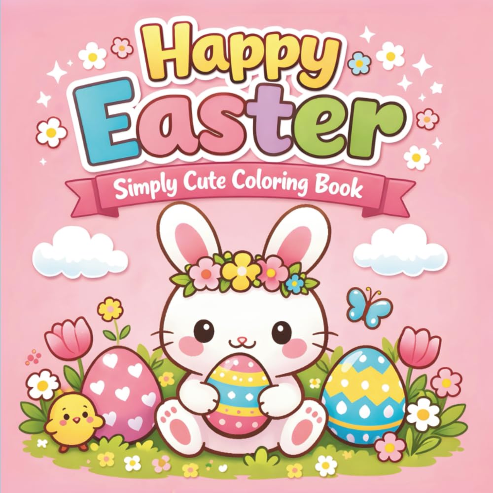 Happy Easter; Simply Cute Coloring Book