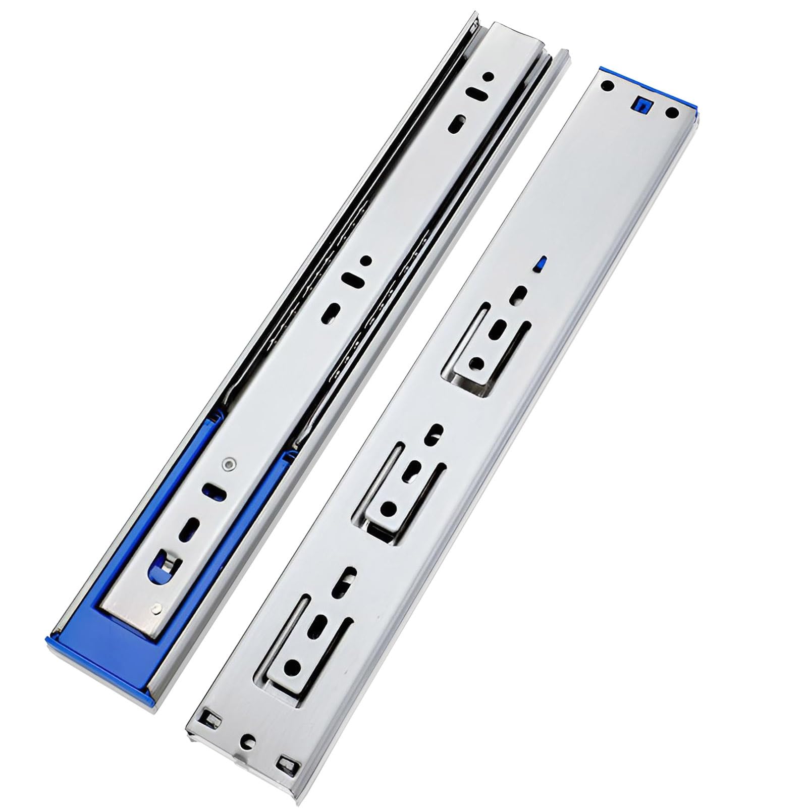Guide for Cassetti a Chiusura Morbida, Montaggio Laterale in Inossidabile Argentato, Estensione Completa, Portata 45kg, for Cucina Bagno Ufficio, 1 Coppia(500mm)