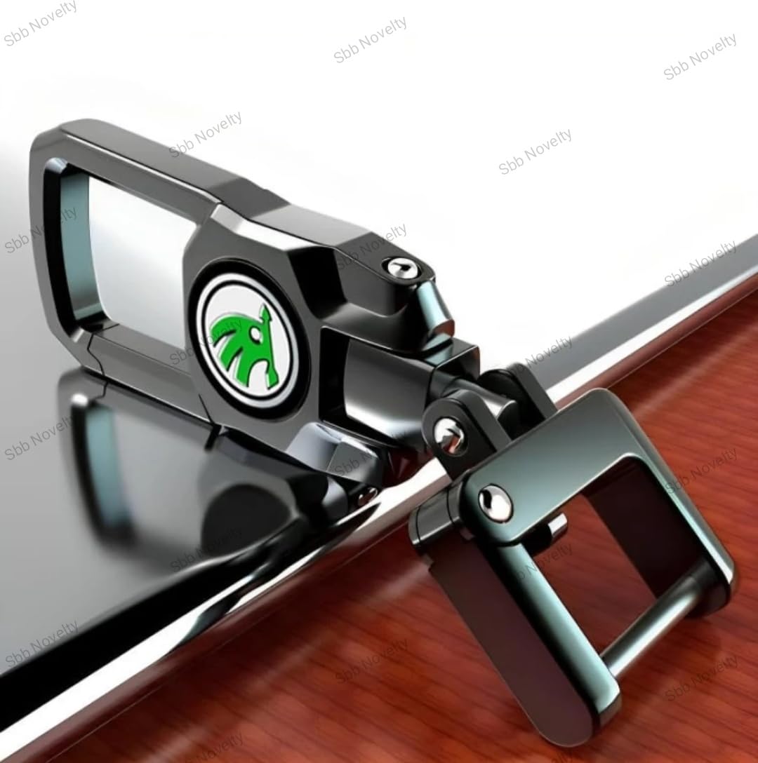 Black Color Fob Key Heavy Duty Keychain for all S-k-o-d-a Model Car Key Chain Key Chain () Sbb_Remote S-k-o-d-a Hook-image-36