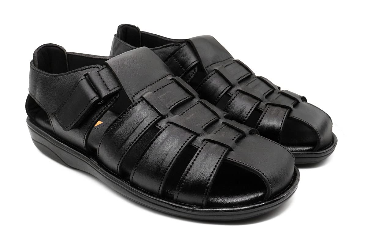 KOOL UPMen's Genuine Leather Formal Sandals