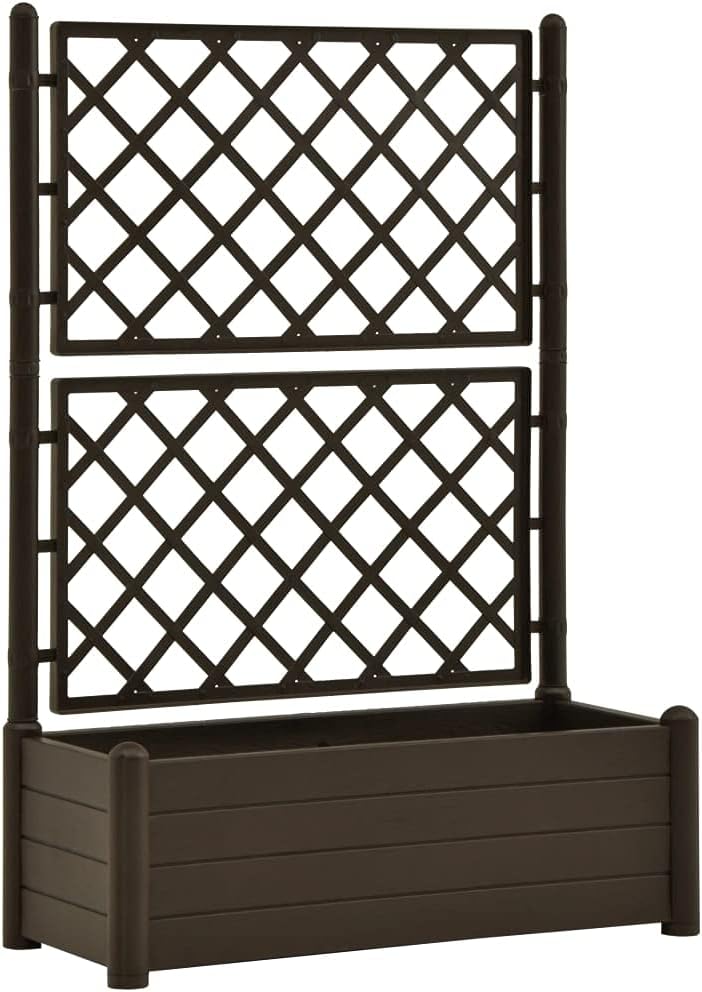 vidaXL Garden Planter with Trellis Raised Beds Flower Box Flower Boxes Plant Pot