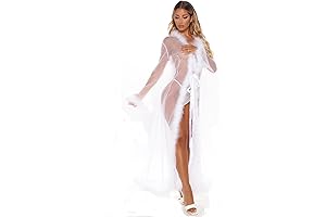 Sensuous Nightgown with Delicate Feather Robe