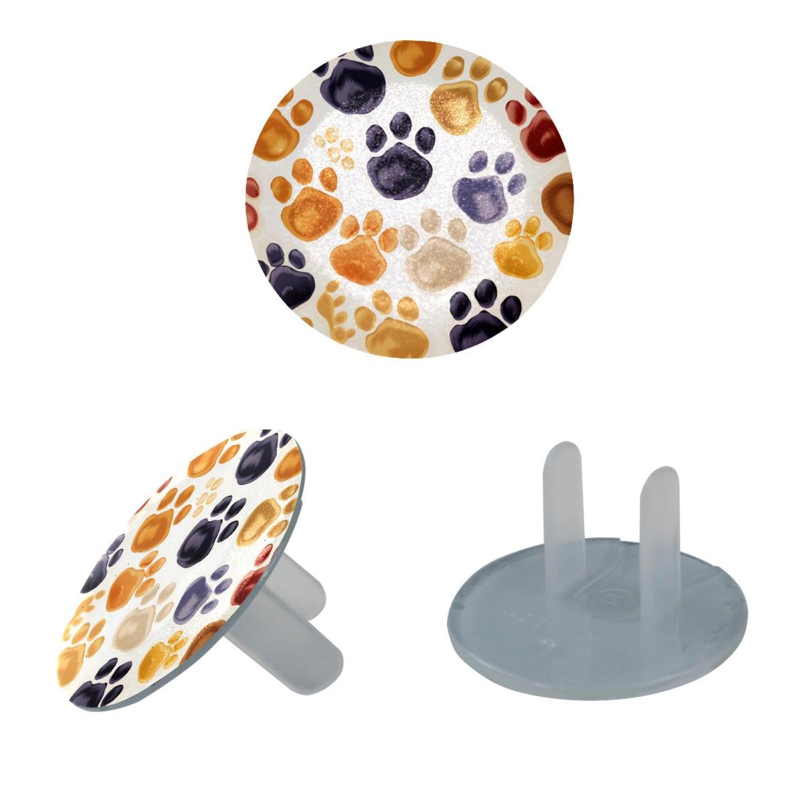 24 Piece Outlet Covers Baby Child Proofing, Dog Paw Print Electrical Safety Socket Protection Caps, 2-Prong Power Wall Plate Safety Receptacle Plugs Covers