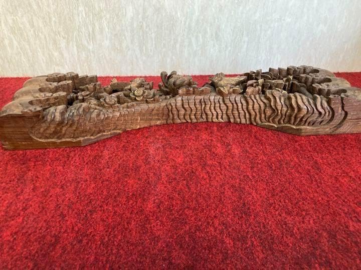 本紫檀無垢欄間一本彫り 【公式通販】