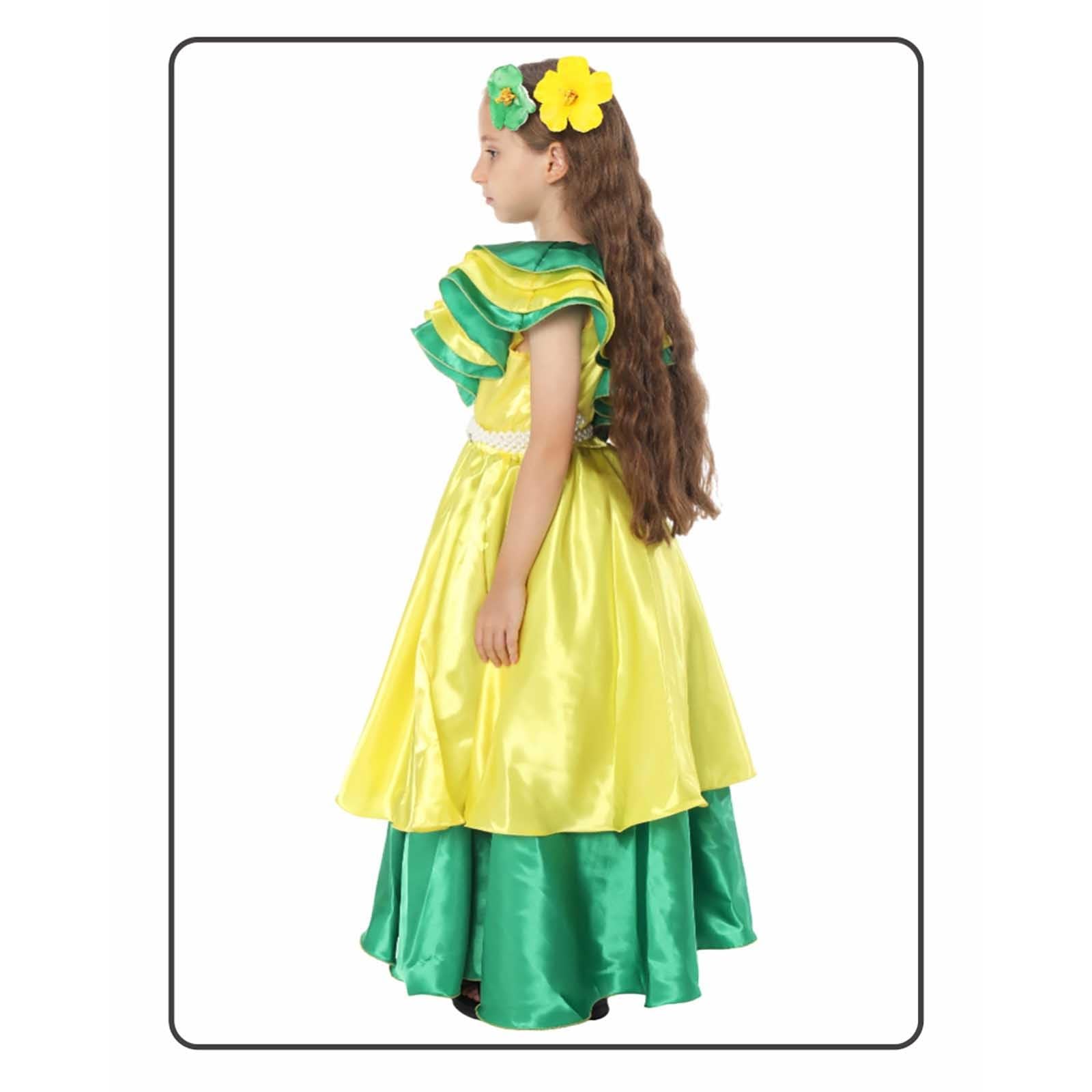 Generico Costume da spettacolo etnico brasiliano per bambine per feste di Halloween e