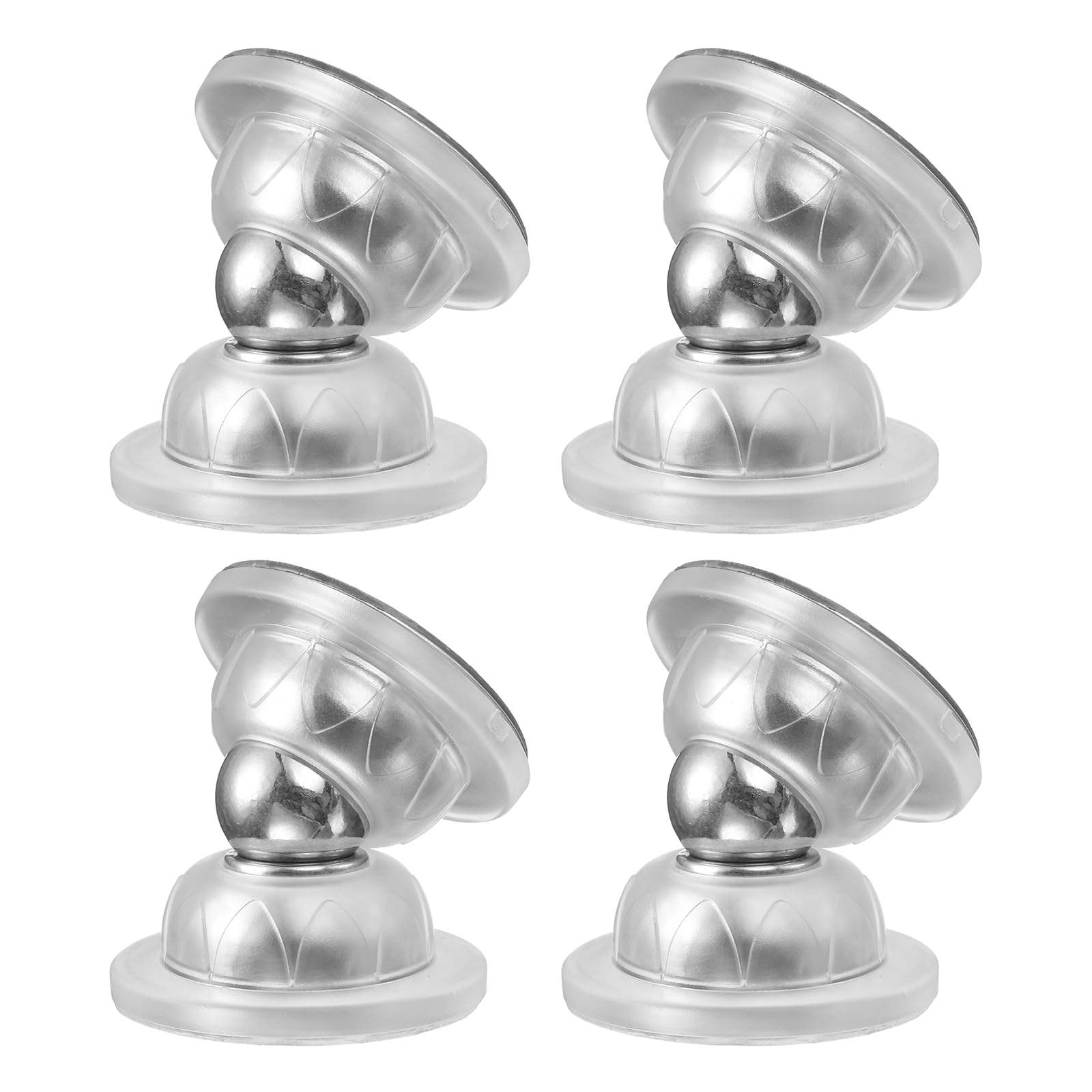 sourcing map 4Pcs 1.9" Magnetic Door Stopper, Soft Silicone Magnetic Doorstops for Wall and Floor Mount, No Drilling Door Holder with Adhesive for RV Baggage Doors, Home, Office, Transparent