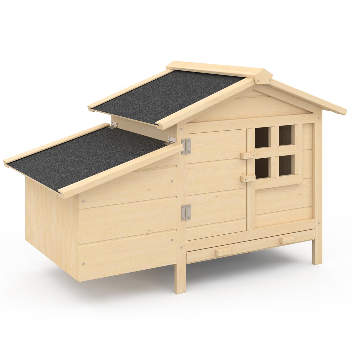 IDMarket – Pollaio rialzato con nido e casetta in legno