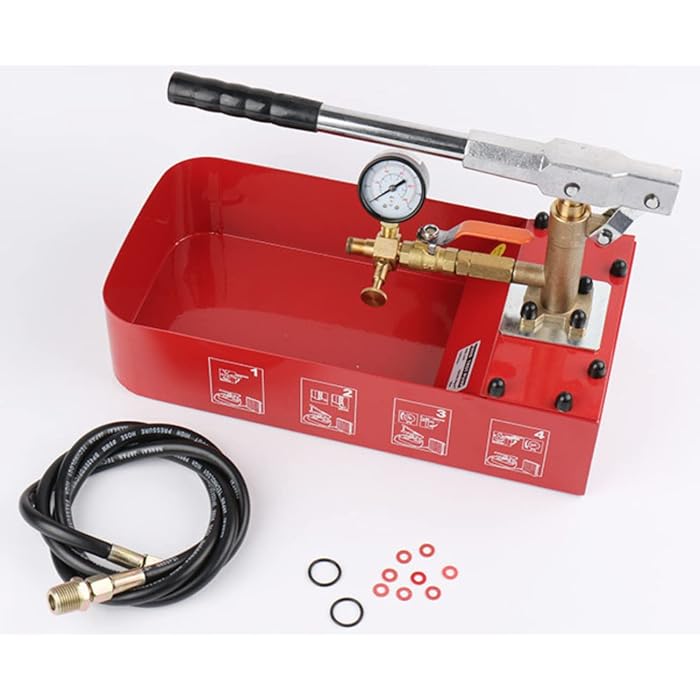 Hydrostatic Pump Tester With Gauge – Manual Water Pressure Test Pump For Plumbing Systems, Pipe Leak Detector, Heating Installations