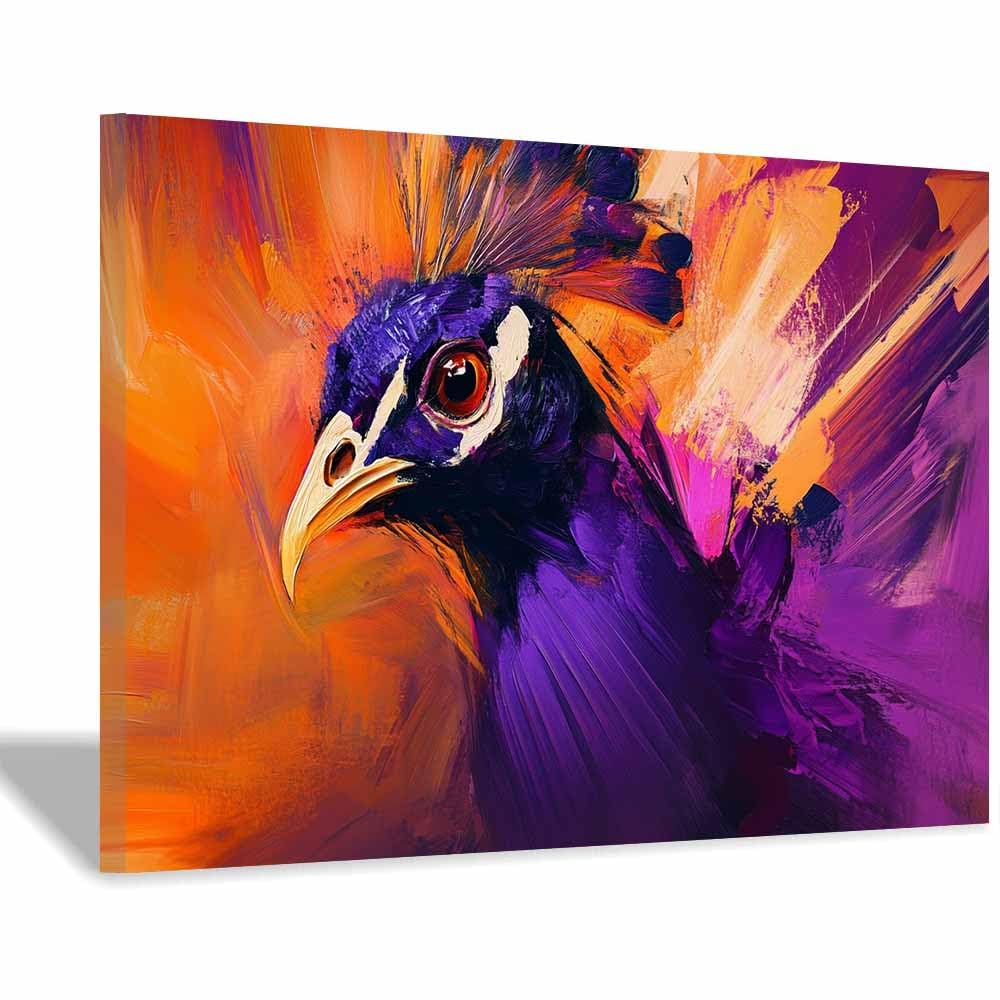 JOSUE Animals Wall Art Canvas Prints elegant Tree Abstract Pictures for Living Room Home Wall Decoration(Purple 38)-40x60cm Framed
