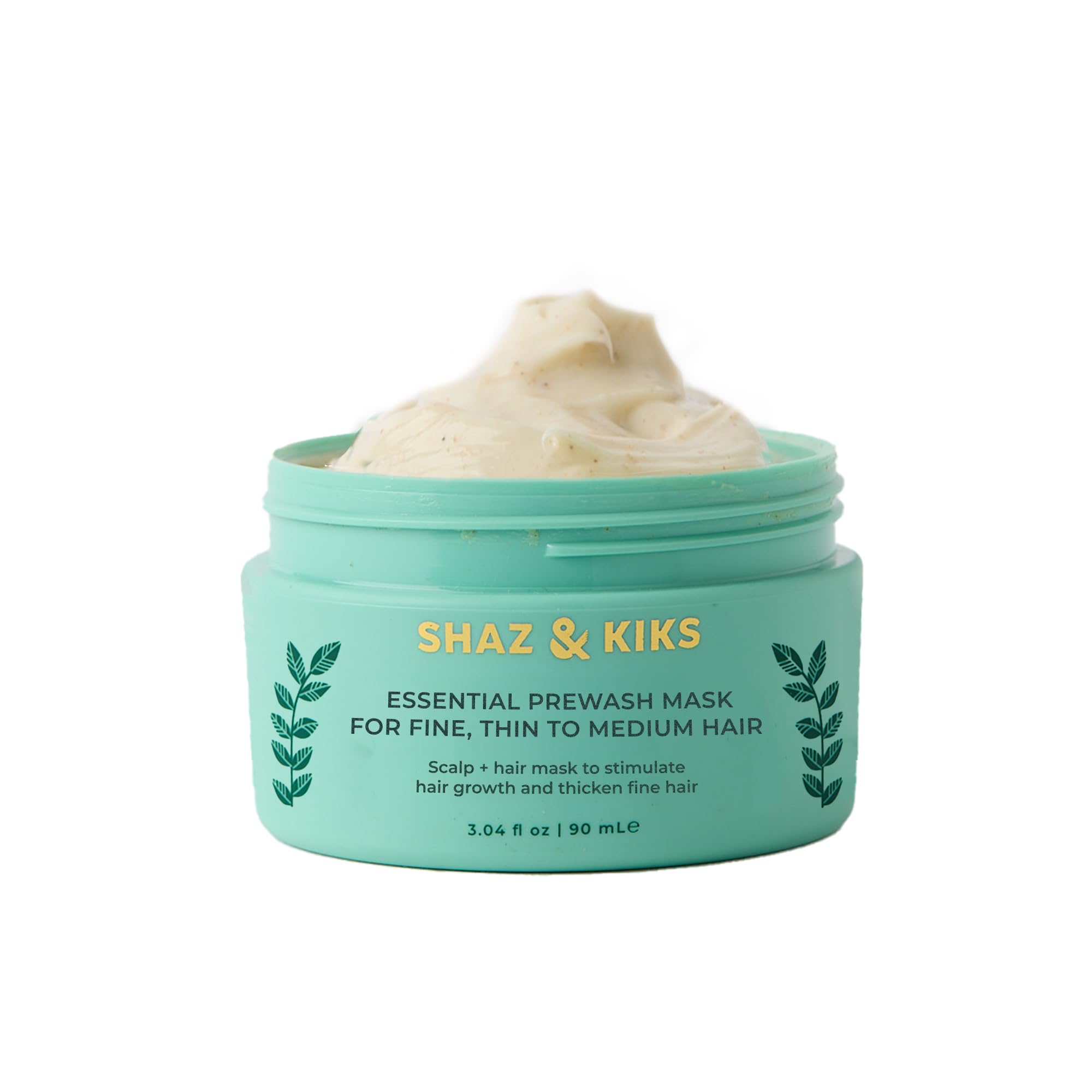 SHAZ & KIKS Essential Prewash Scalp+Hair Mask for Fine, Thin to Medium Hair | Deliver 35+ Essential Nutrients to Build Long-term Health | Stimulate Growth & Thicken Fine Strands | Color-Safe | 90ml