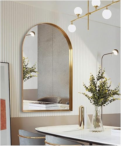 Miniatura 6 de Y&J Espejo de pared para dormitorio, baño espejo de maquillaje, espejos decorativos arqueados, para entrada, hogar, sala de estar, baño, hotel,