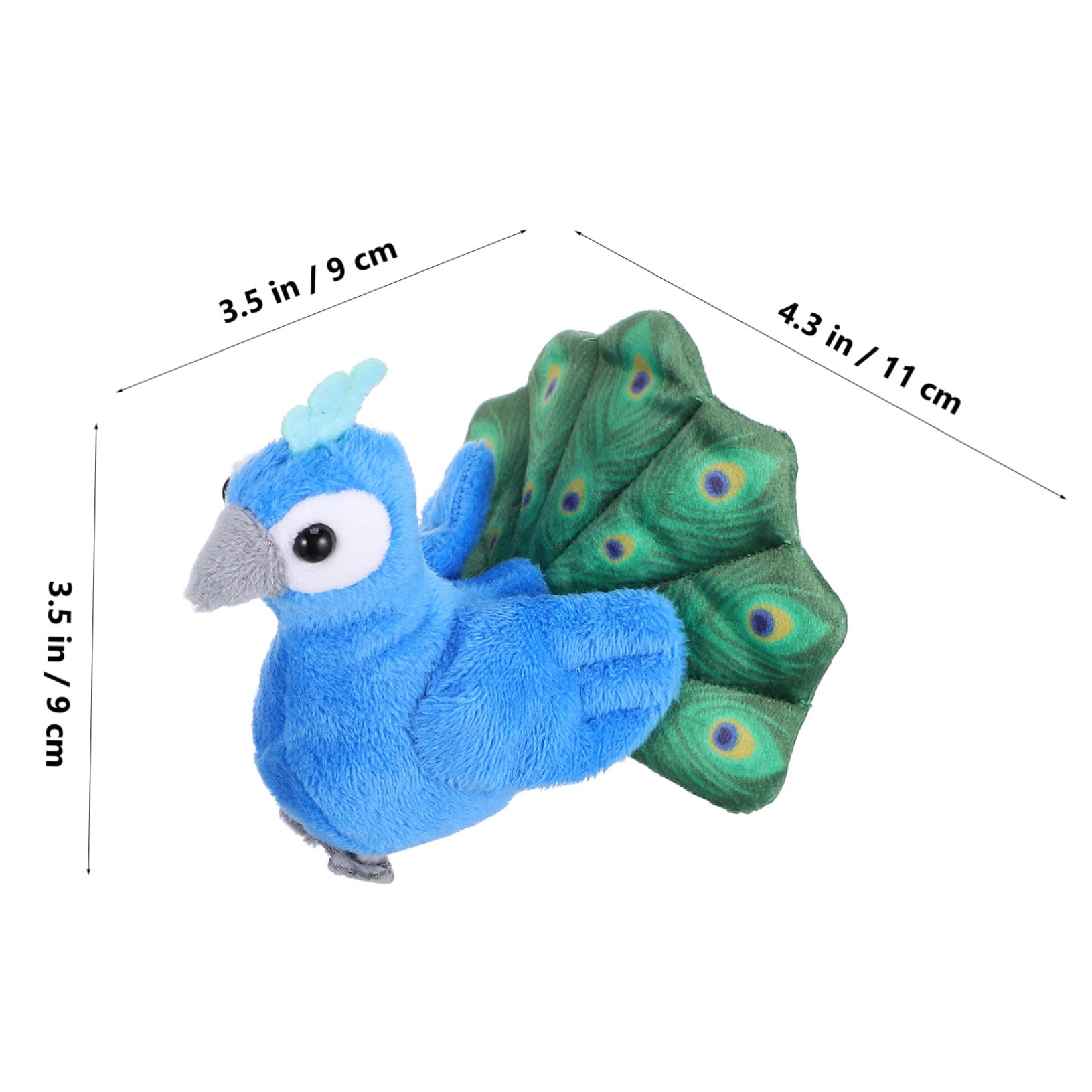 VICASKY Marionnette à Doigt Mini Paon Peluche pour Garçon et Filles, Taille Petite, Accessoire de Marionnette Animale Interactive, Jouet Éducatif pour Tout-Petits et Contes, pour Voyages,