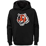 Outerstuff NFL Kids Youth 8-20 Team Color Alternate Polyester Performance Primary Logo Pullover Sweater Sweatshirt Hoodie - Cincinnati Bengals Black - Medium 10-12