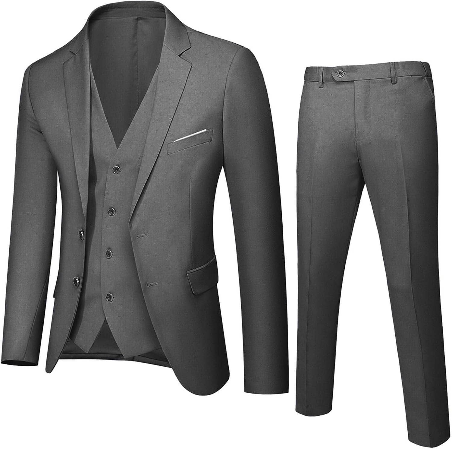 Teen Boys Formal Suit Sets for Kids 3-Piece Suit Blazer Vest Pants Sets School Uniform Clothes with Pockets