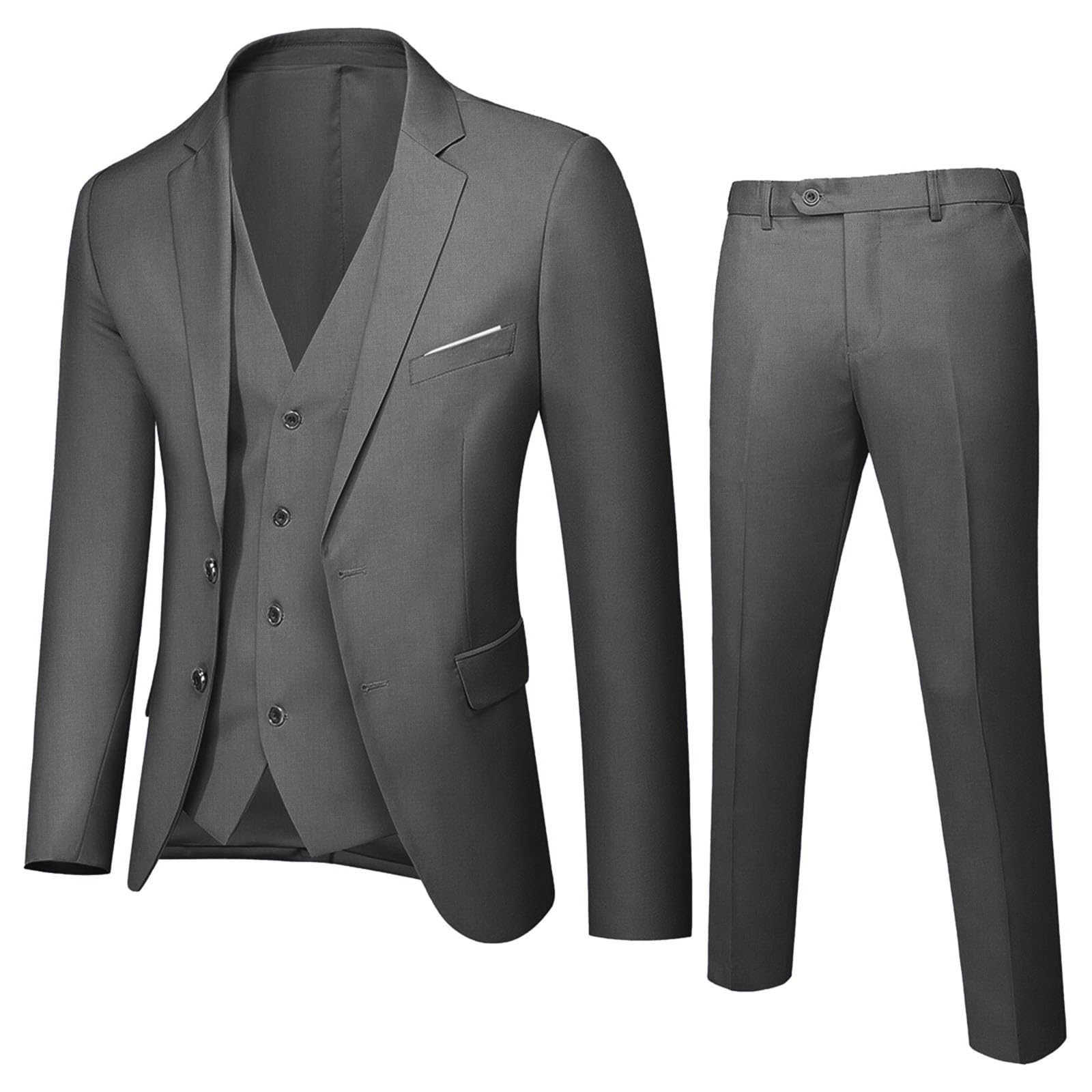 Generisch 12142-Niños Niño Bebé Niños Primavera Otoño Sólido Manga Larga Pantalones Abrigo Chaleco Trajes 3PC Traje Ropa