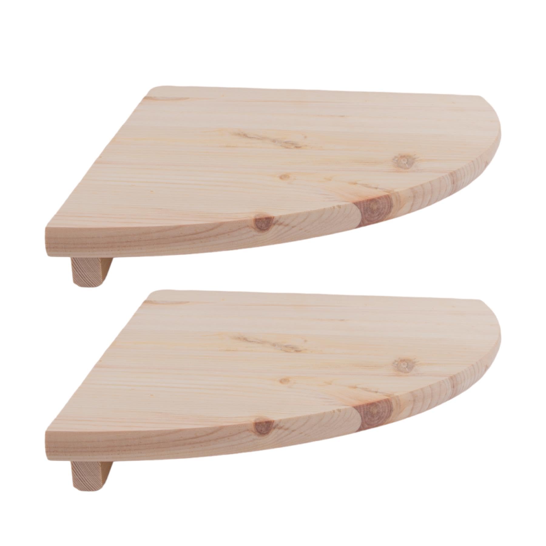 Woodeedoo Natural Medium Wooden Corner Shelves 30 Cm / 11.8" | 2 Pack |Unfinished Pine Floating Wall-Mounted Display Storage Shelf