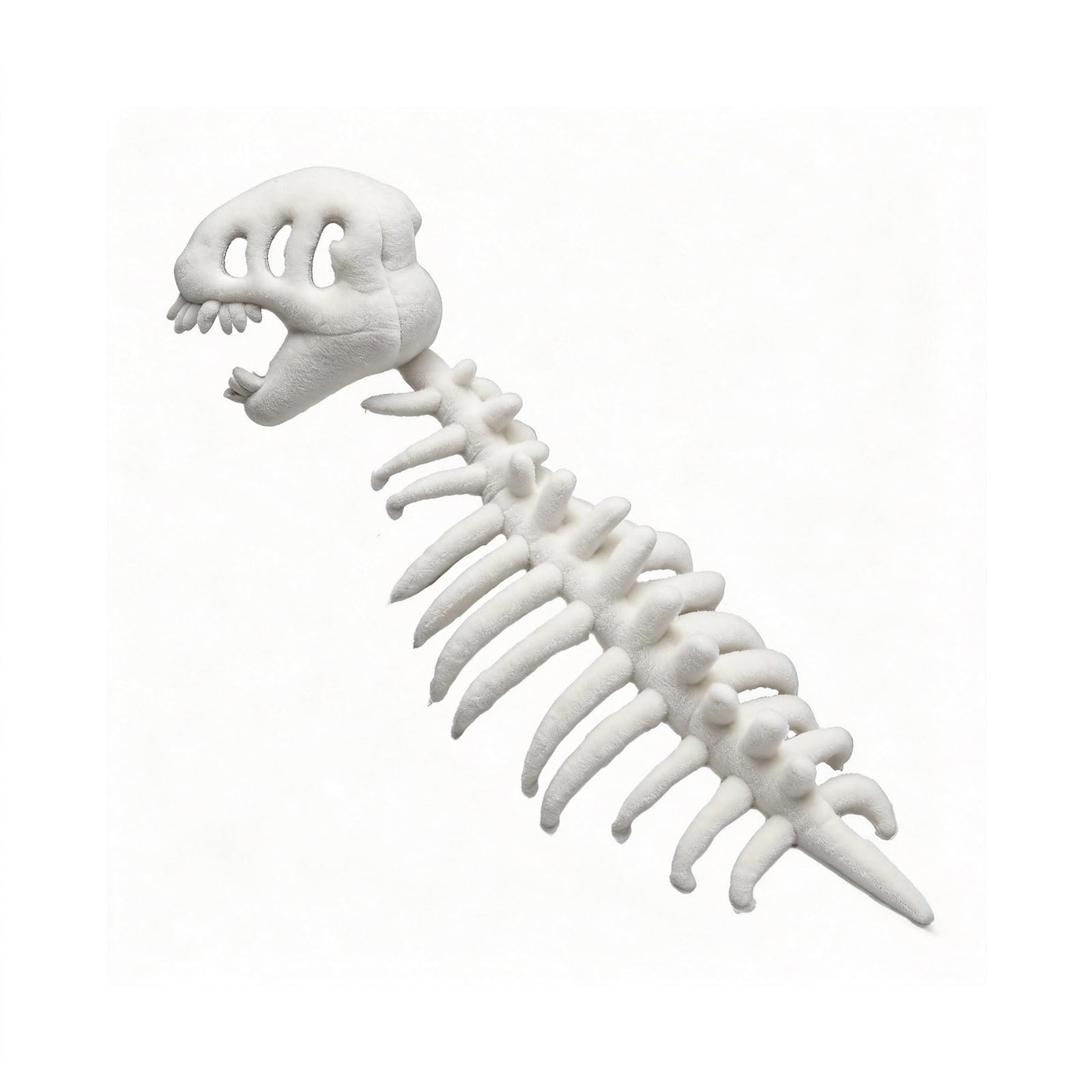 30 inch Adult Dinosaur Skeleton Fancy Dress Costume – Silly Dino Plush Halloween Outfit with Hood and Back Spikes Cosplay Wearable for Men Women