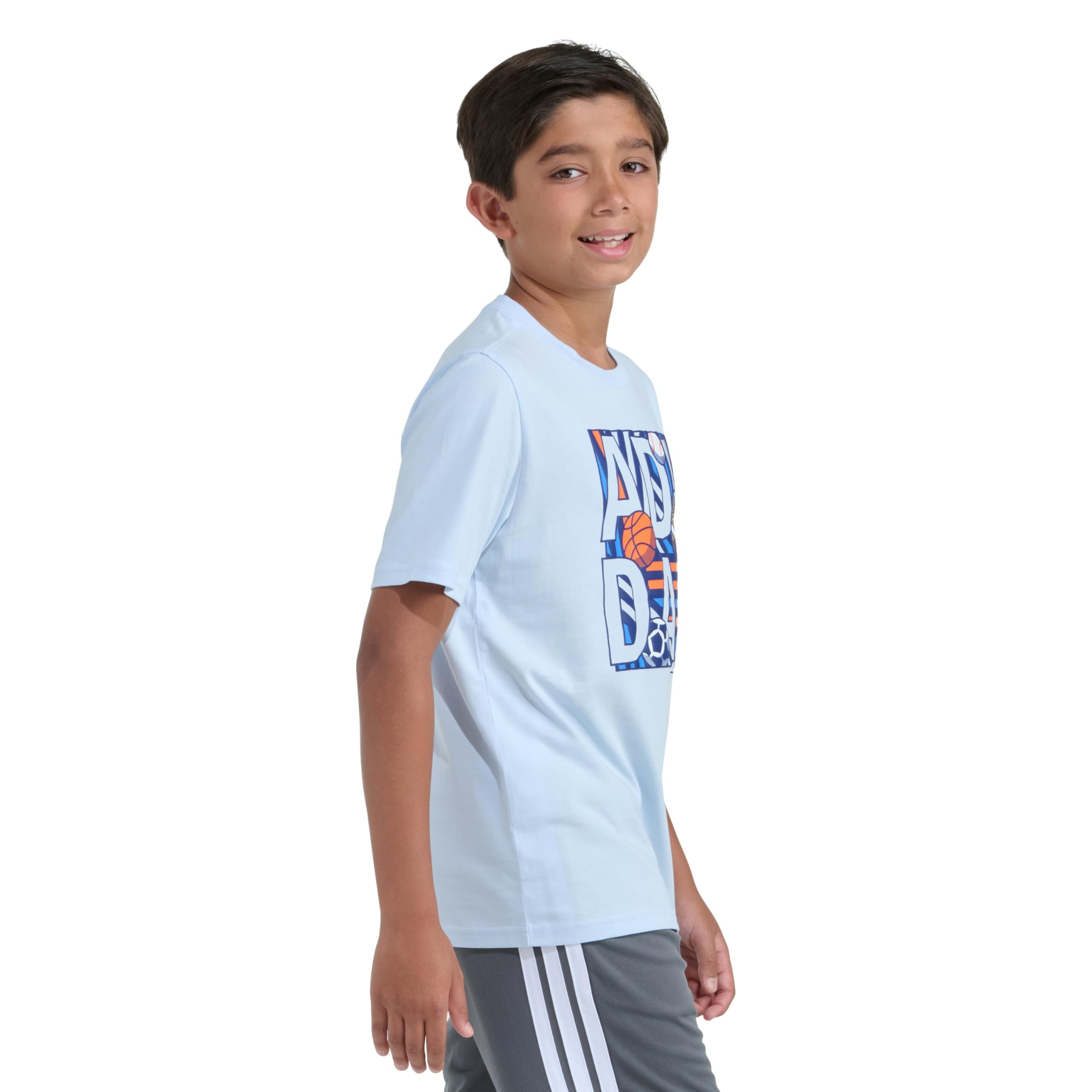 adidas Jungen Short Sleeve T-Shirt Large Sports Logo Tee Kurzarm-T-Shirt mit großem Sport-Logo