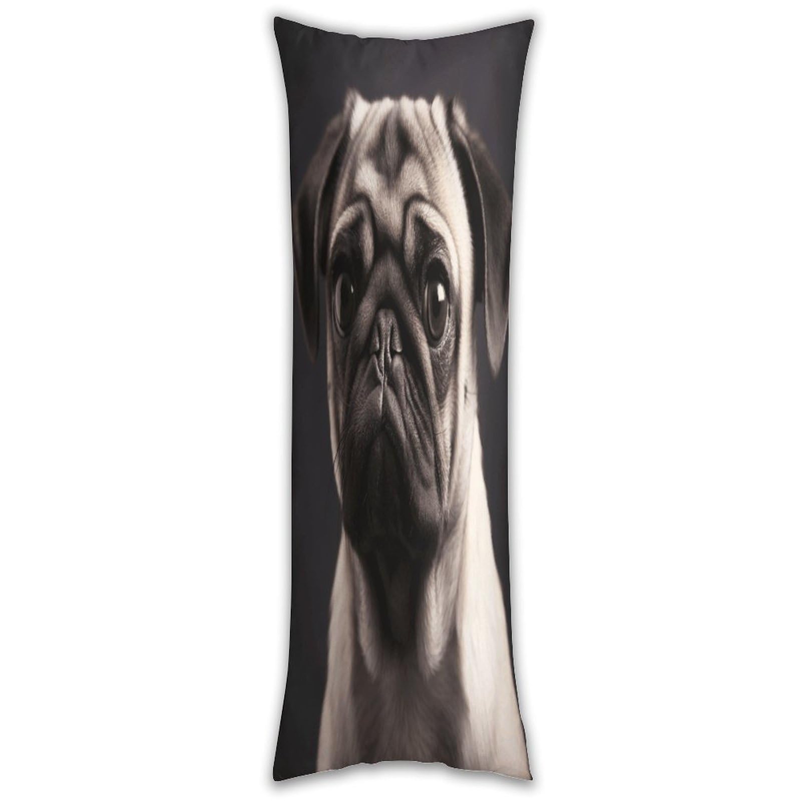 Pug Pillow Cases Breathable Vertical Long Pillowcase Body Pillowcase with Hidden Zipper Closure Soft and Cozy Pillow Cover 20x54 Inches for Bedroom Couch