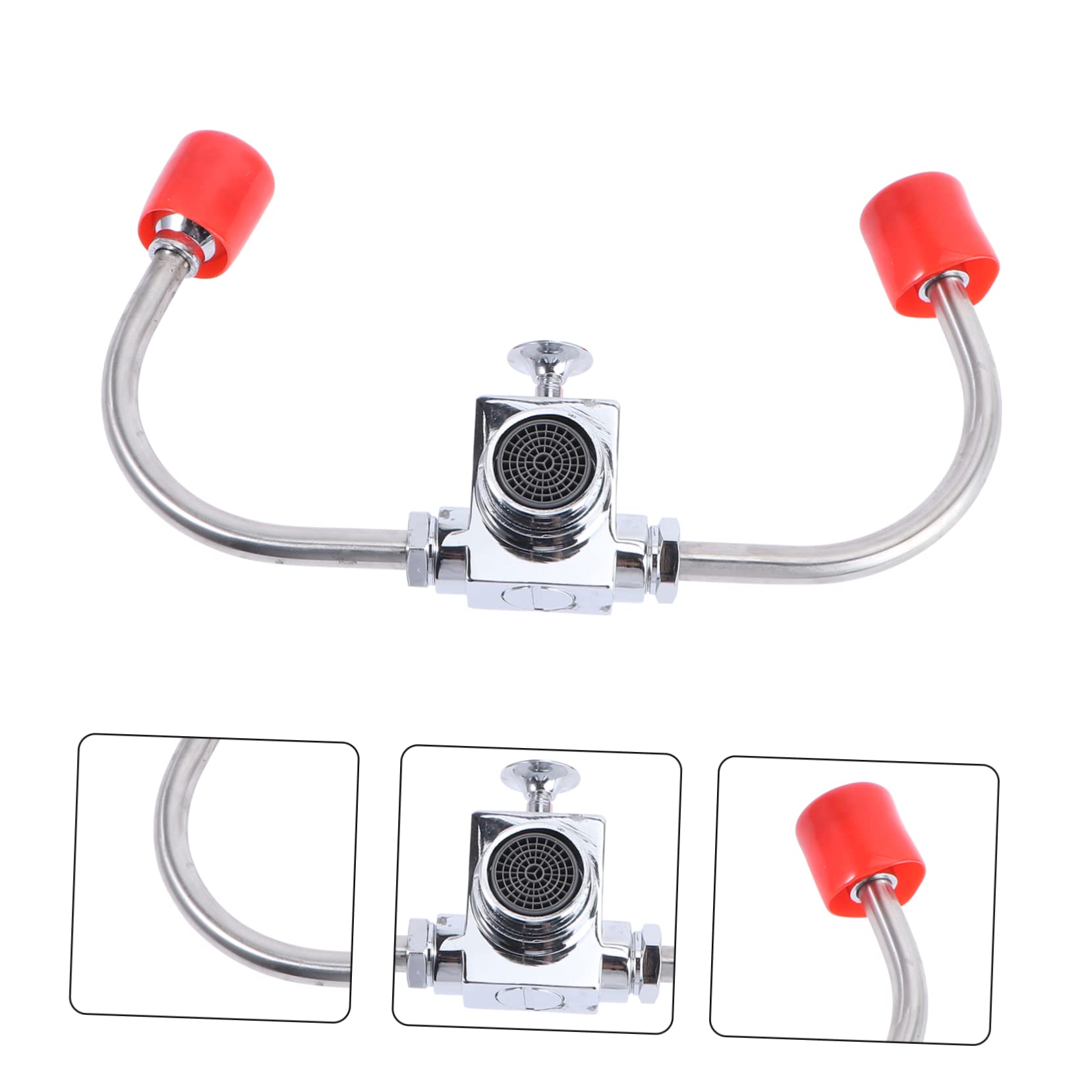 Lavaojos Montado Grifo de Acero Inoxidable 304, Plata | Activación Rápida, Caudal Regulable, para Laboratorios y Fábricas Químicas