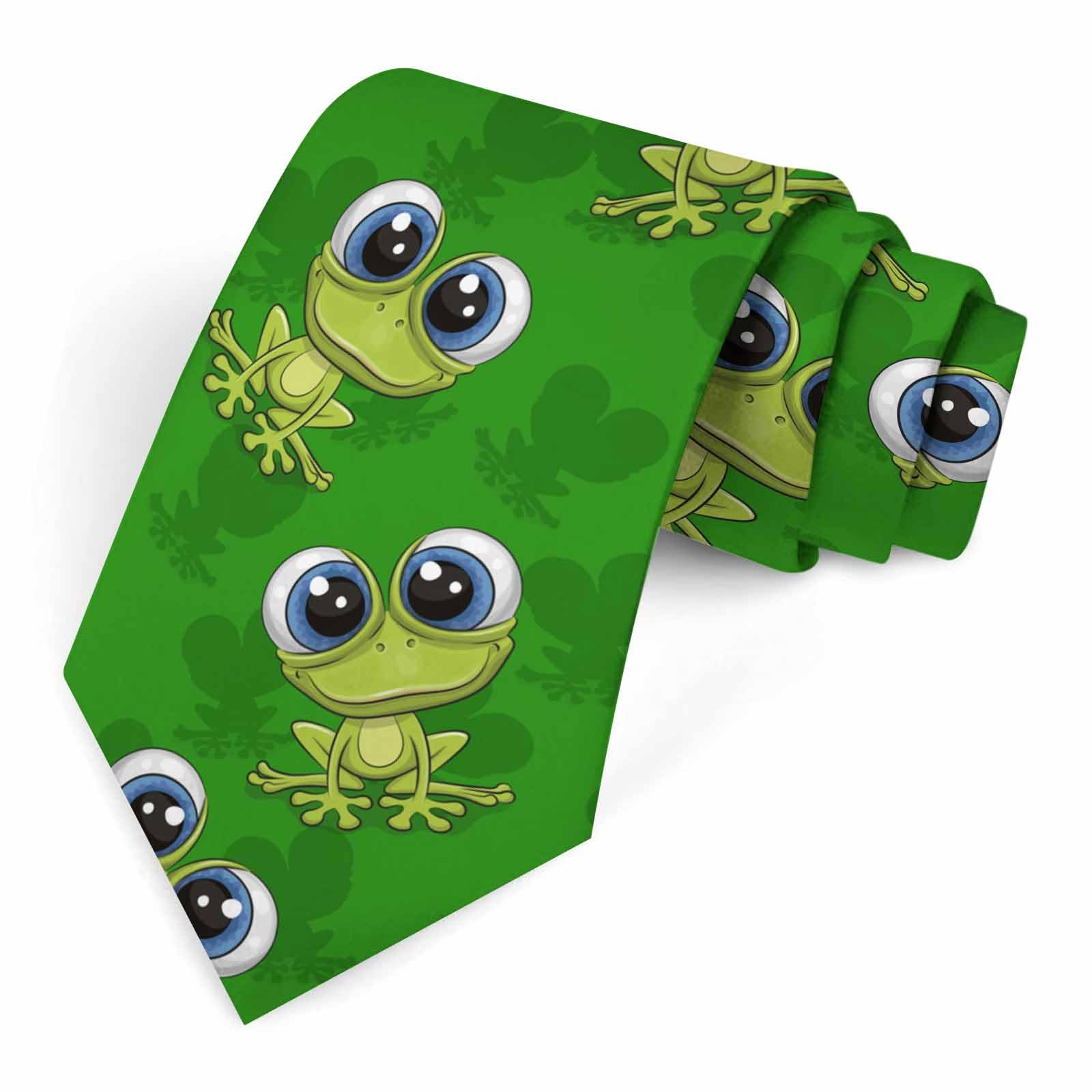 Muntayson Leaping Frog Men's Ties Men Novelty Neckties Fashion Neck Tie for Women