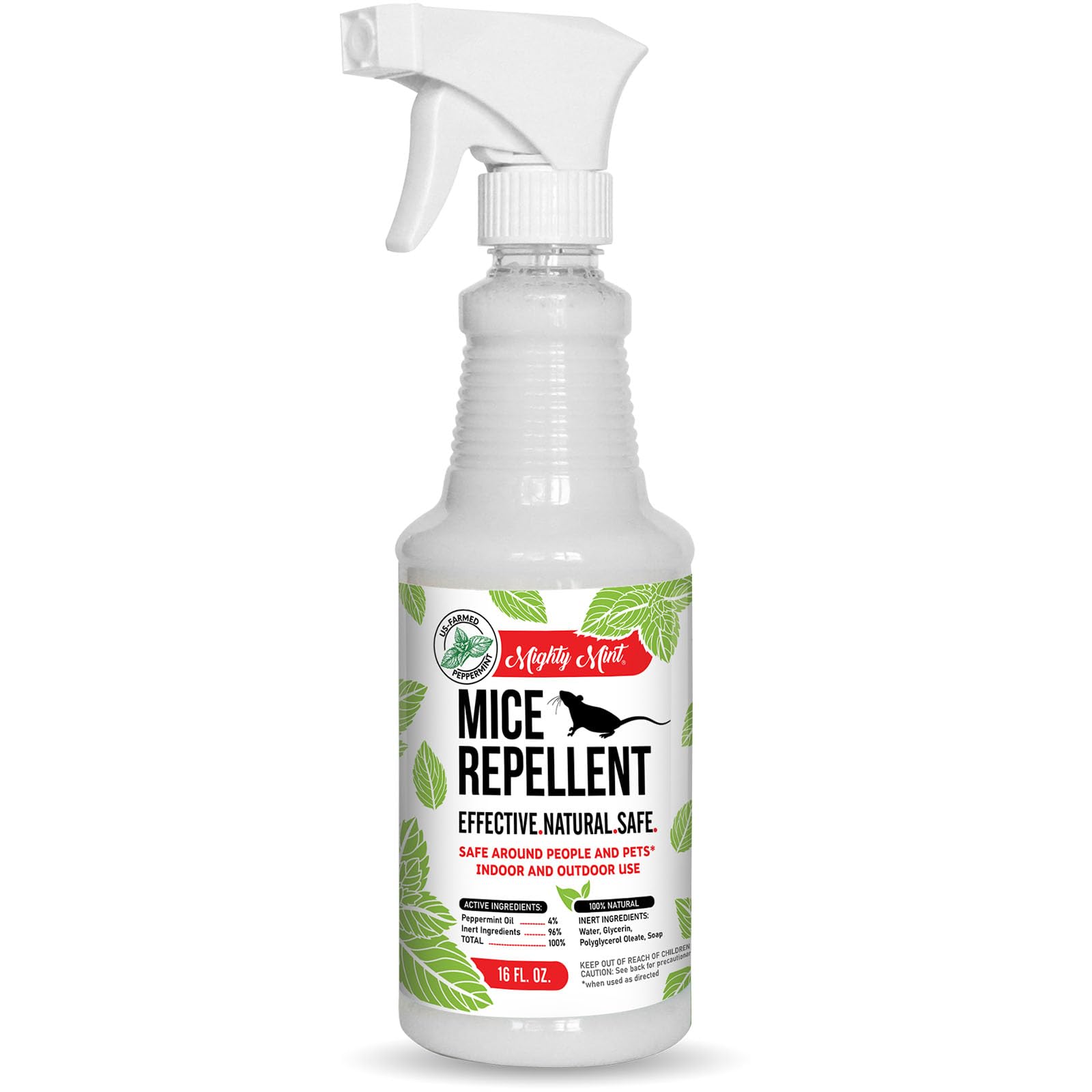 Peppermint Oil Mouse Repellent Spray – Natural Indoor & Outdoor Control for Mice and Rodents – Plant-Based, Extra-Strong Formula - 16 oz