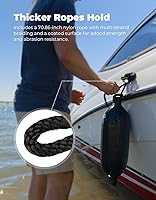 Vista 6 de KEMIMOTO Guardabarros de lancha para lancha de 15 a 35 pies, paquete de 4 defensas inflables para lancha con 4 cuerdas, parachoques de barco