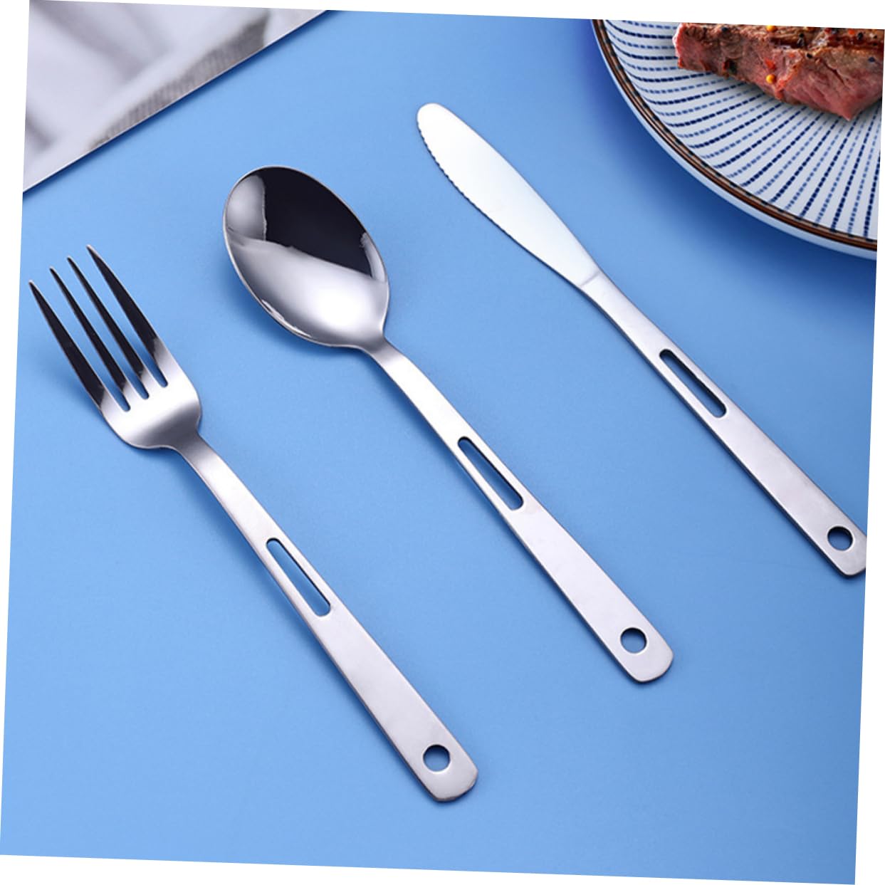 TOYANDONA Posate Da Campeggio Posate in Acciaio Inox Portatili Forchetta Cucchiaio Stoviglie Da Esterno Adatte Per Picnic Barbecue Escursioni Campeggio Superficie Liscia Facile Da Pulire Des