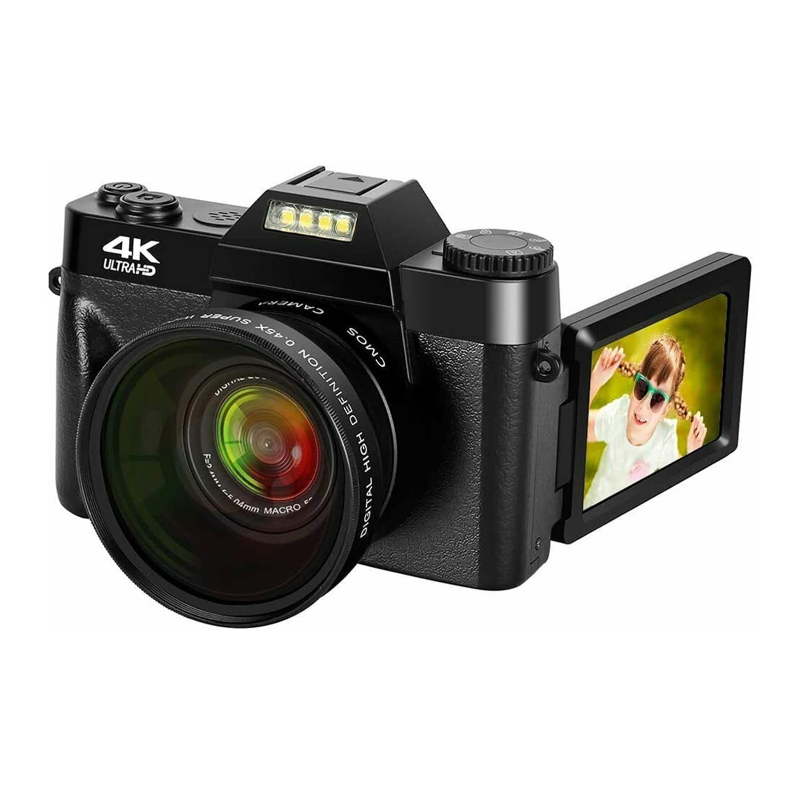 Kamera Wideo, Aparat cyfrowy 4. 8mp 4k. Vlogging aparatu do nagrywania VLOG 3 0fps Wi-Fi 16x Kamera kamery wideo zoom