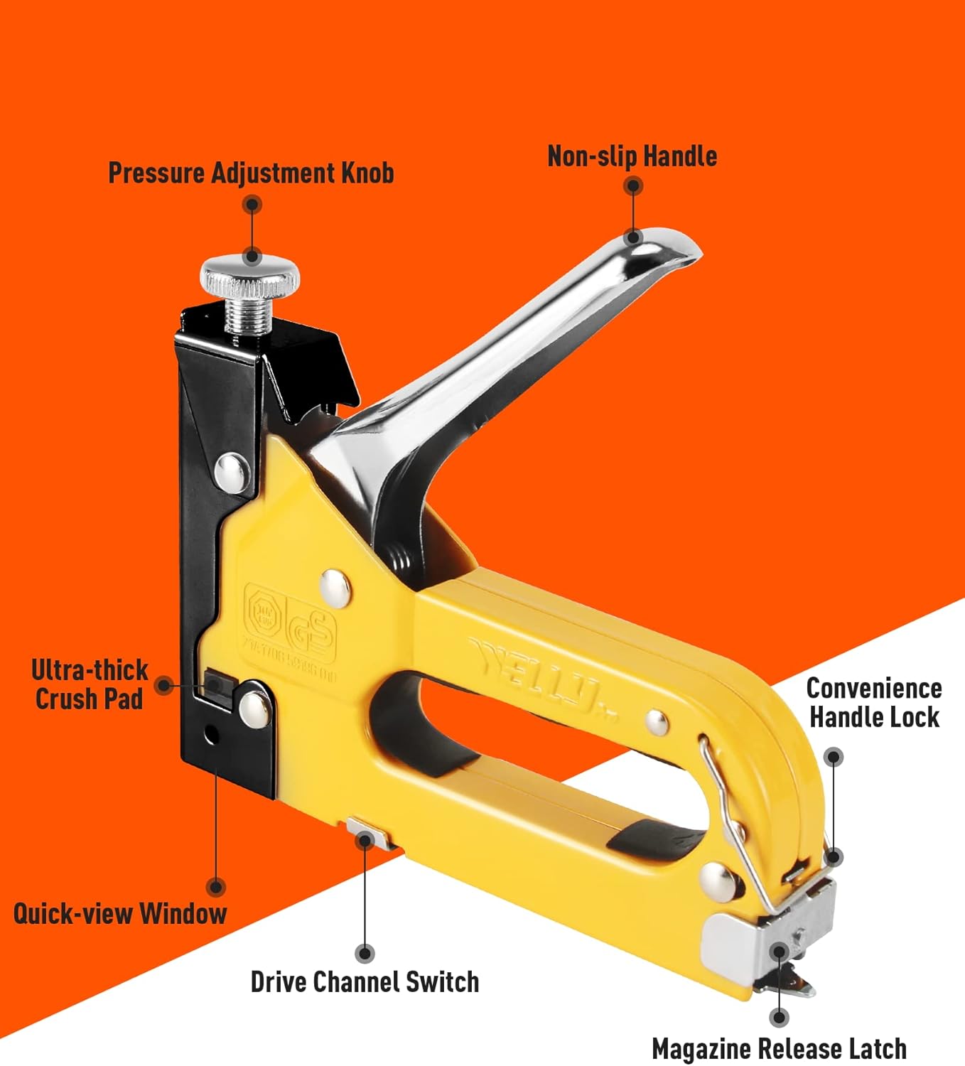 Upholstery Staple Gun Heavy Duty, WELLY Pro 3-in-1 Stapler Gun with 600 Staples, Manual Brad Nailer Power Adjustment Stapler Gun for Wood, Crafts, Carpentry, Decoration DIY (3 in1 Staple Gun) : Tools & Home Improvement