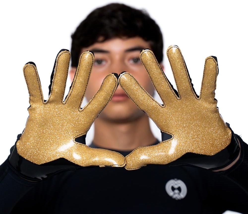 EVO2 Youth Football Gloves – Sticky Grip ProTac Palms, Lightweight Breathable Mesh Fit, SFIA – Kids Football Gloves