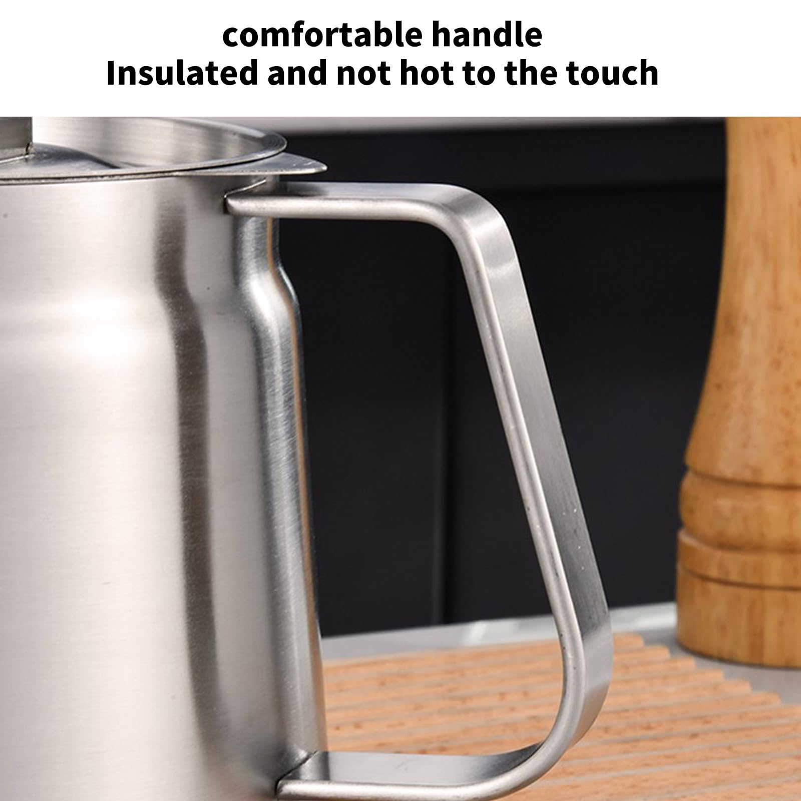 Sistema di filtraggio dell'olio in acciaio inox 304 durevole, contenitore efficiente con manico, strumento da cucina a risparmio di olio