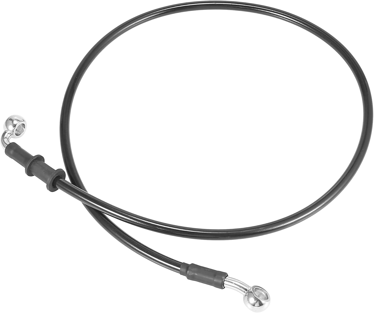 Motoforti Universal 90cm 35.43" Motorcycle Brake Clutch Oil Hose Line Pipe Hydraulic Reinforced Stainless Steel Braided Black
