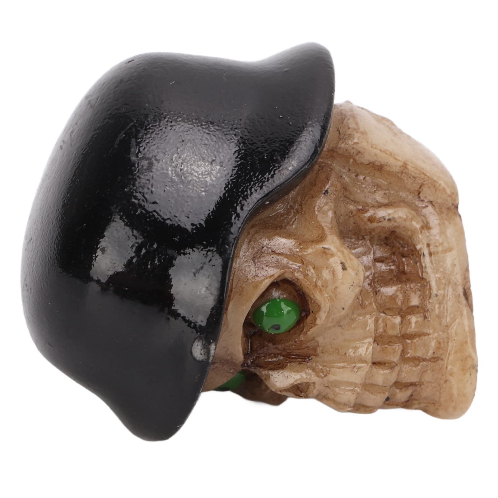 Cocoarm 4 Piezas de Tapones de Válvula de Neumático de ABS y Cobre, Tapones para Vástago de Válvula con Diseño de Calavera con Casco, con Anillo de Goma para Sellado de Aire y Bloqueo de (Black)