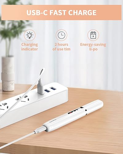 Miniatura 6 de Dapsang Recortadora de cejas, maquinilla de afeitar eléctrica para mujeres y hombres, recargable, sin dolor, con luz LED, removedor de pelo facial