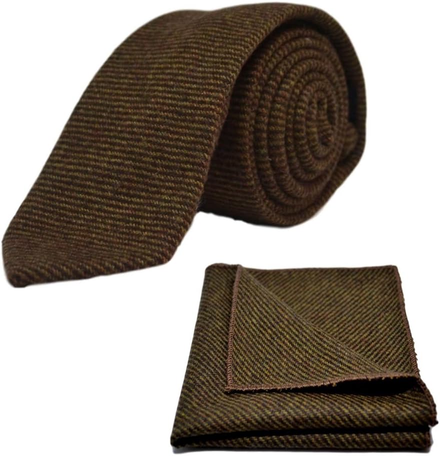 Brown Sharkskin Necktie & Pocket Square Set