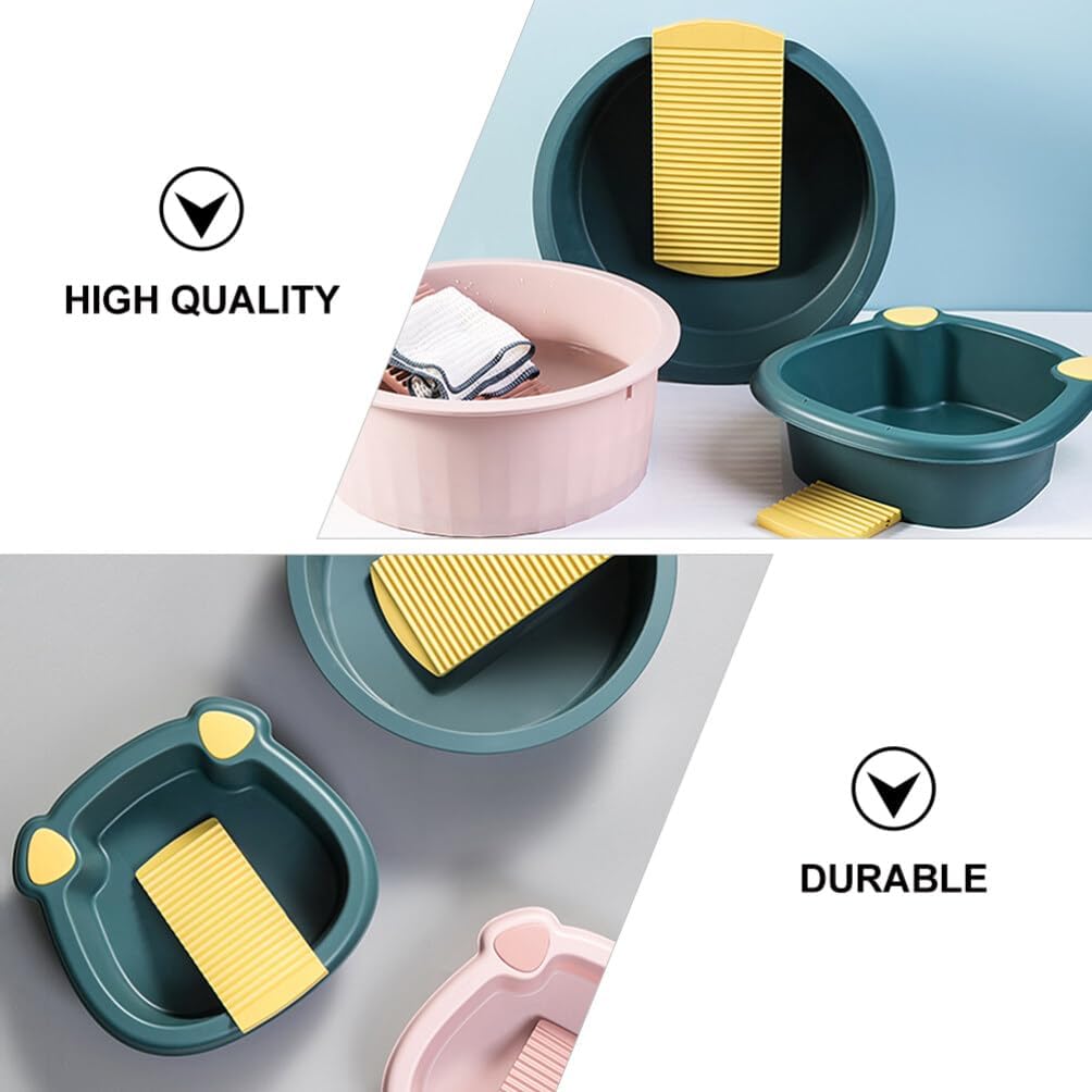Kisangel 1 Set Wash Basin Laundry Washboards Portable Laundry Board Hand Washing Clothes Station Plastic Wash Board Washboard for Laundry Hand Washing Board Pp Underwear Japan Child