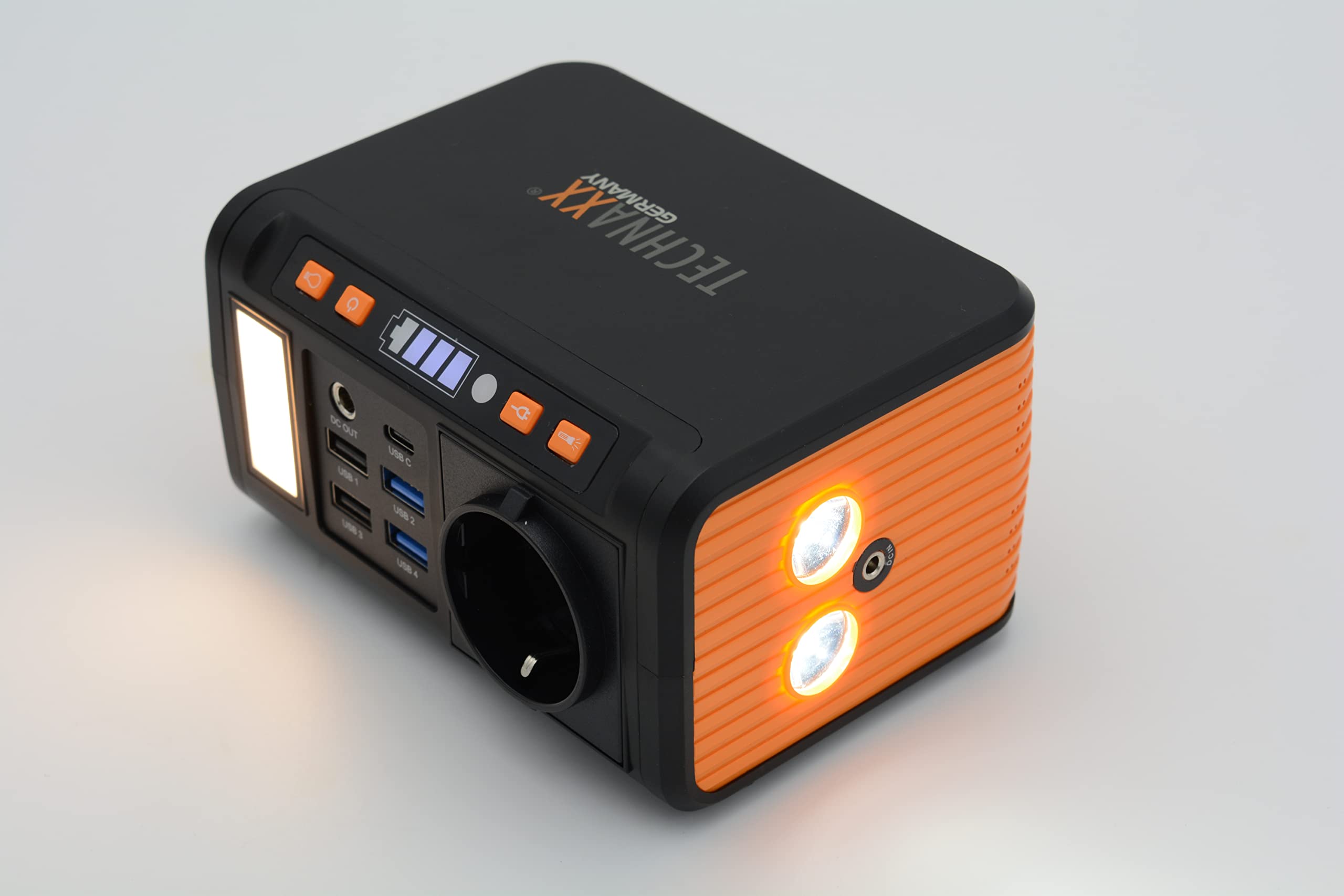 Technaxx TX-205 mini power bank 74 Wh 230 V Power Bank z wbudowaną wtyczką - Zewnętrzna bateria do laptopa, telefonu komórkowego, mini lodówki itp., kompatybilna z ładowarkami słonecznymi