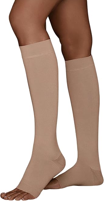 Juzo Move 20-30 mmHg Compression Stockings, Knee High, Silicone Band, Open Toe | Compression Socks for Women/ Men for Tired, Aching or Swollen Legs, Minor Varicosities