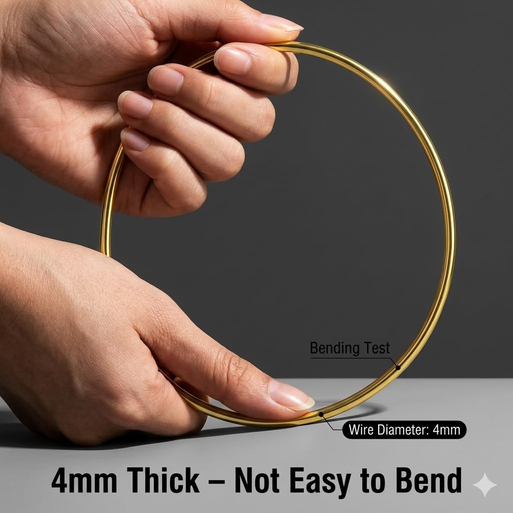 HOHIYA 14" Gold Metal Craft Hoops 6 Pack, 4mm Thick Heavy Duty Rings image 4