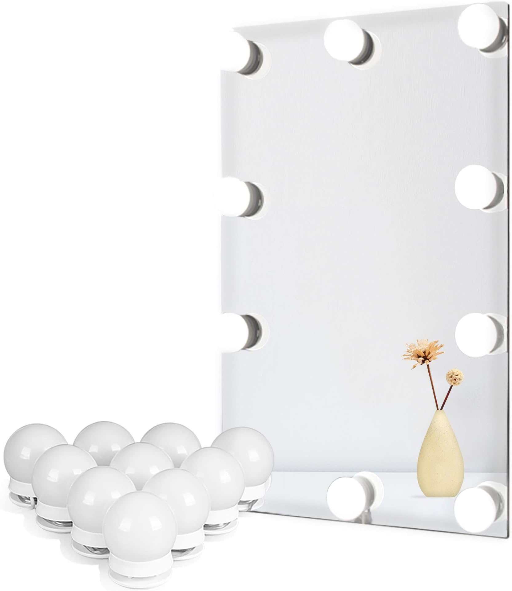 Vanity Lights for DIY Hollywood Mirror, Makeup Lights for Dressing Table, LED Strip Lights Kit with Touch Sensor Dimmer Switch and Power Adaptor, 10 Bulbs 4 Meters, Mirror Not Included