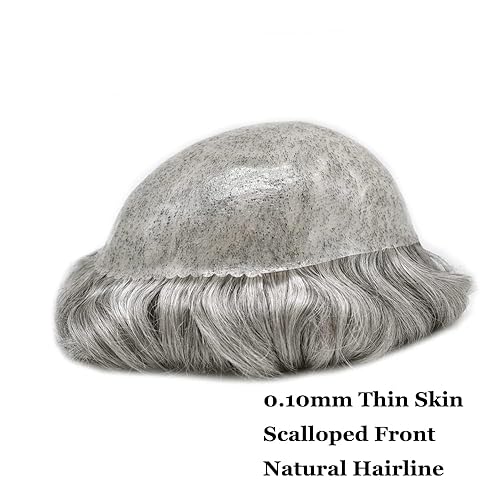 Miniatura 4 de RESHE Toupee - Pieza de pelo para hombre, sistema de cabello humano duradero, sistema de reemplazo de cabello humano europeo para hombres, protesis