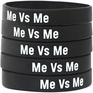 5 of Me Vs. Me Silicone Wristbands - Workout Overcoming Encouranging Bands