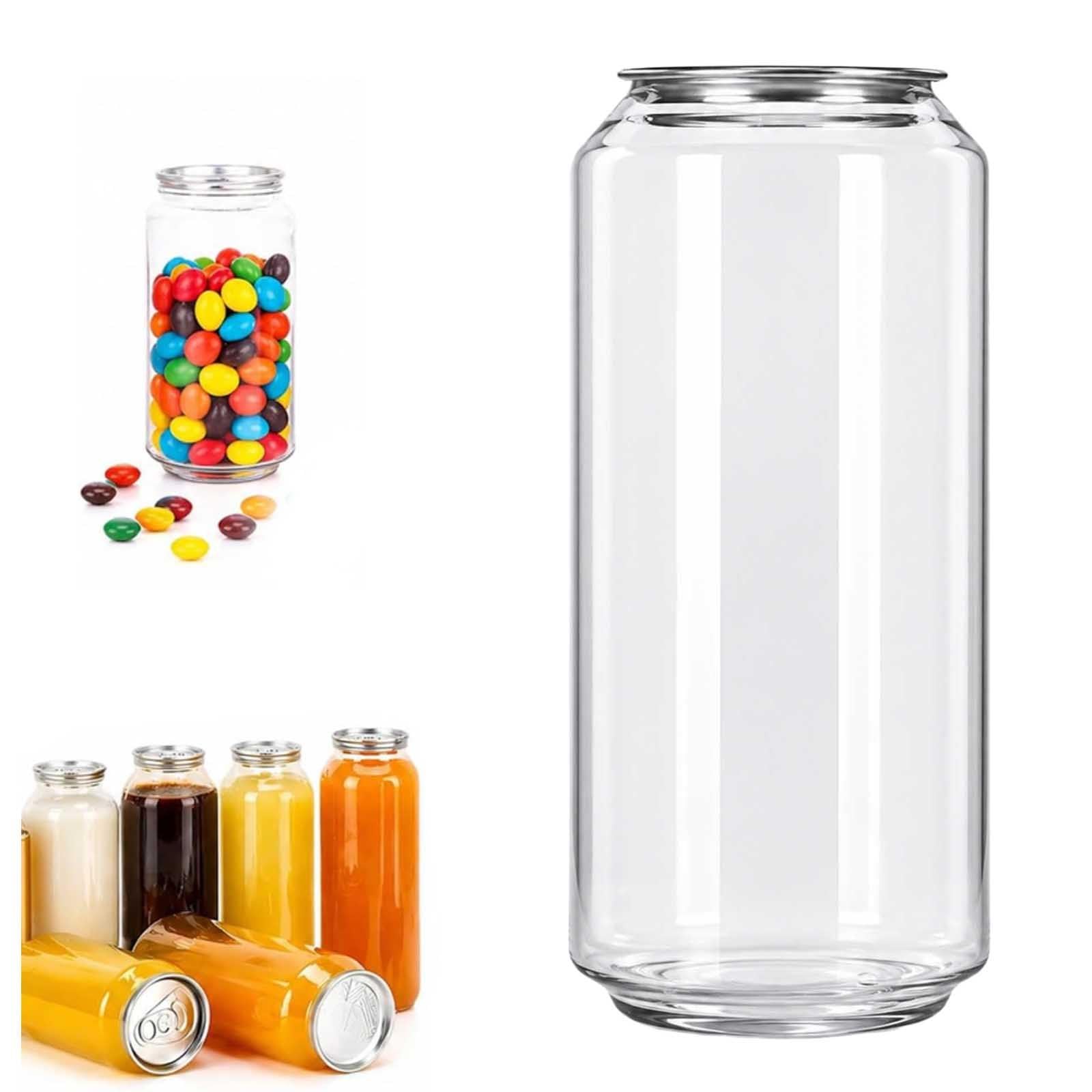 aromaoveite 200 Pack Disposable Juice Bottles, Pet Plastic Can Sealer Cups With Aluminum Lids, Sealable Beverage Cans For Bubble Tea, Smoothies, Coffee, Soda, Clear Empty Soda Cans 700ml