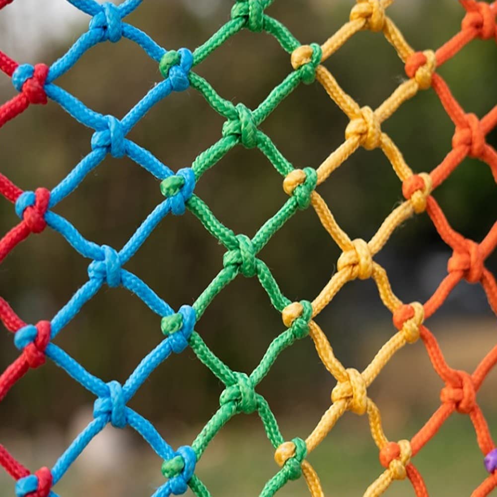 Children's Stair Protection net Outdoor Protective Netting Nylon Climbing Cargo Net Backyard Playground Netting Colorful Truck Cargo Netting Fence Net Ceiling Netting Decoration(1x5m)