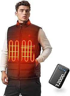 Chaleco Calefactable Hombre con Control por APP - Chaqueta Calefactable Eléctrica Ligera con Batería, 4 Niveles de Calor...
