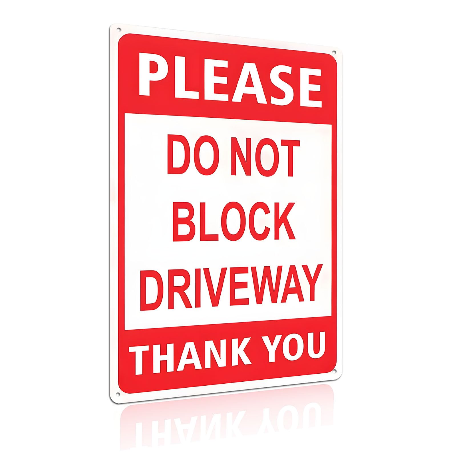 "Do Not Block Driveway" Sign, 8 x 12 inch Rust Free Aluminum Metal Sign, No Parking Signs for Gate, Road, Front Door (2473)