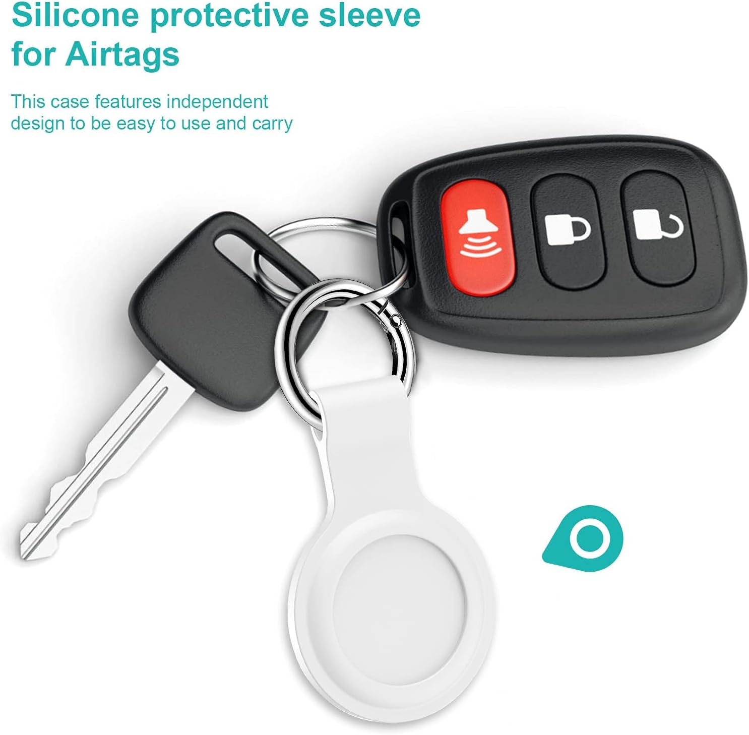 lowgeeker case for airtag 2 pack silicone protective cover for apple airtag keychain holder accessories tracker finder soft white